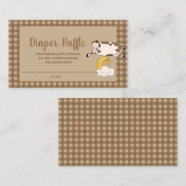 Cartão De Informações Vaca-branca sobre a Fralda da Lua Raffle