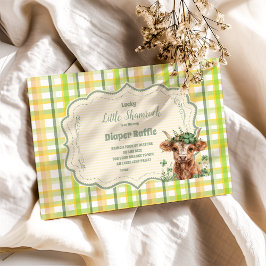 Cartão De Informações Vaca Highland Lucky Little Shamroc Diapper Raffle