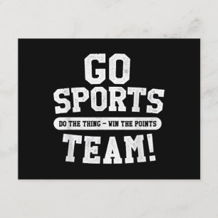 Cartão De Informações Vai para a equipe de esportes! Esportes Engraçados