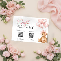 Valentine Baby Shower Registry Card
