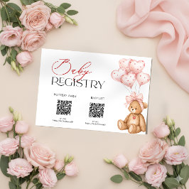 Cartão De Informações Valentine Baby Shower Registry Card