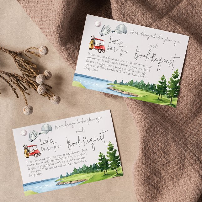 Cartão De Informações Vamos Par Tee Golf Chá de fraldas Livro Esporte (Criador carregado)