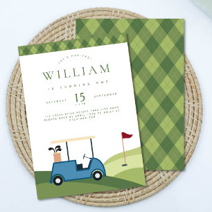 Cartão De Informações Vamos Par Tee Golfe Padrão Argyle Aniversário