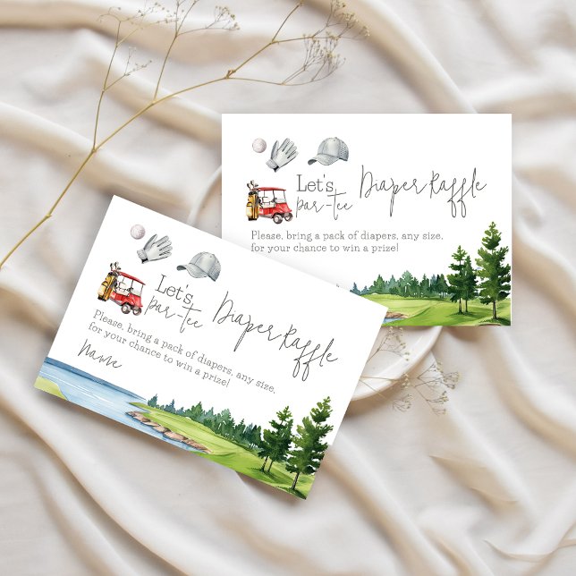 Cartão De Informações Vamos Par Teerão Chá de fraldas de Golfe Fralda Ra (Criador carregado)