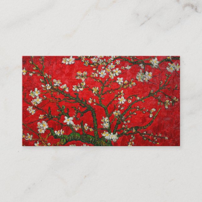 Cartão De Informações Van Gogh Almond Blossoms Red (Frente)