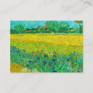 Cartão De Informações Van Gogh Field com Irrises Perto de Arles