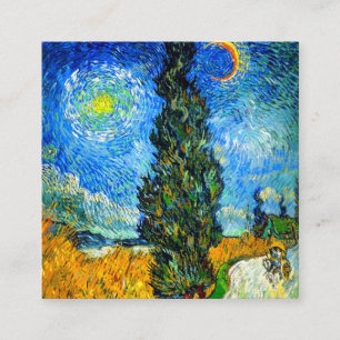 Cartão De Informações Van Gogh Road com Cypress e Star