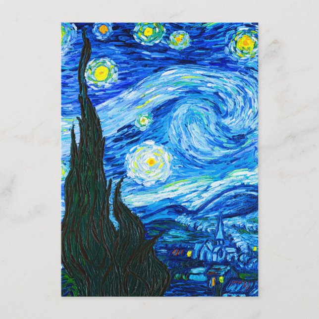 Cartão De Informações Van Gogh Starry Night (Frente)