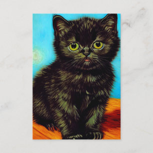 Cartão De Informações Van Gogh Style Pouting Kitten
