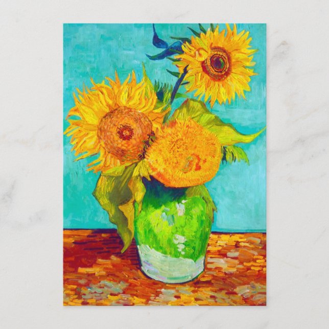 Cartão De Informações Van Gogh Sunflower (Frente)