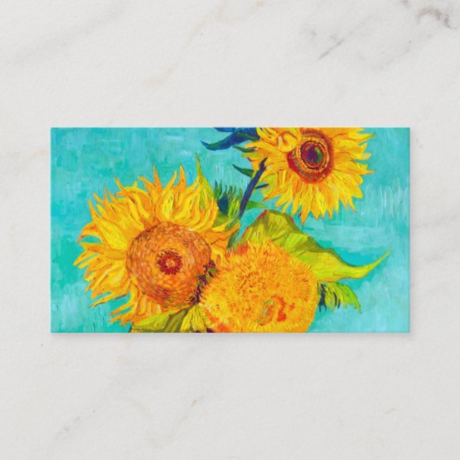 Cartão De Informações Van Gogh Sunflower (Frente)