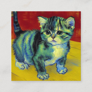 Cartão De Informações Van Gogh Tabby Cat
