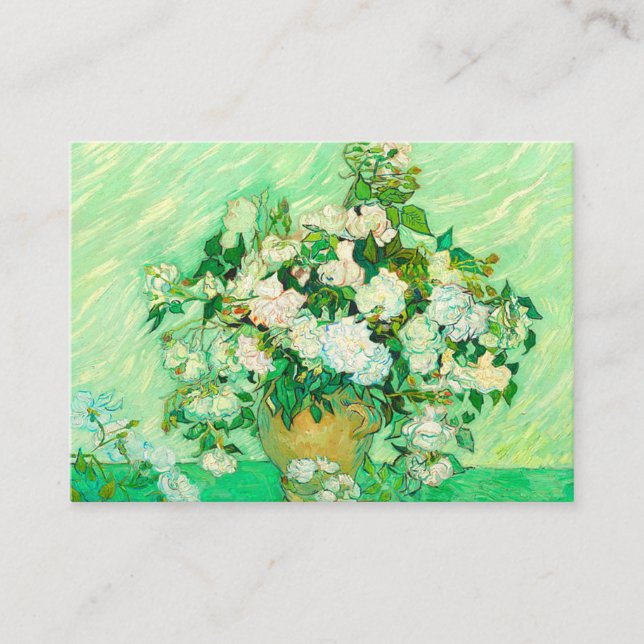 Cartão De Informações Van Gogh White Roses (Frente)