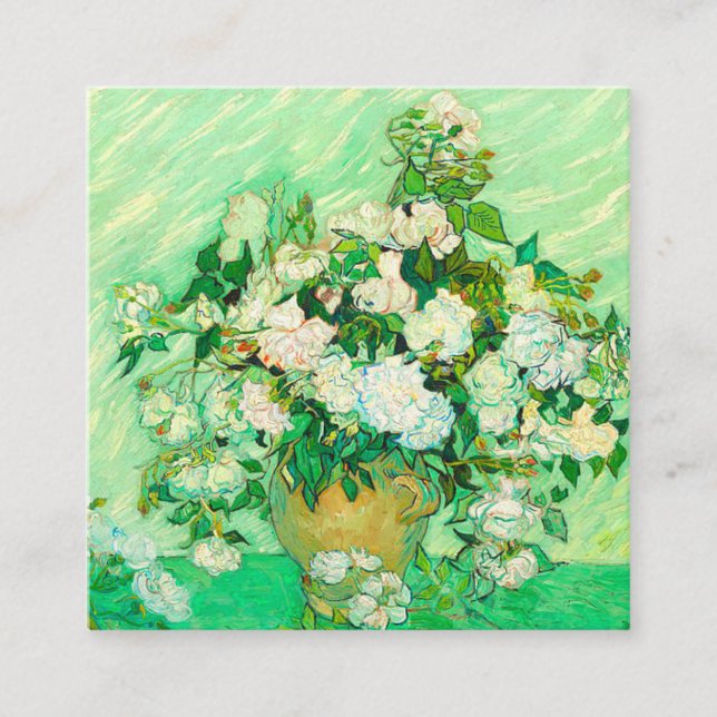 Cartão De Informações Van Gogh White Roses (Frente)