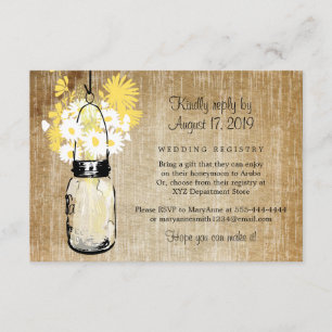 Cartão De Informações Vaso de Pedra Rústico Antigo com Margaridas Flores