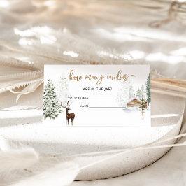 Cartão De Informações Veado florestal de floresta adivinha quantos doces