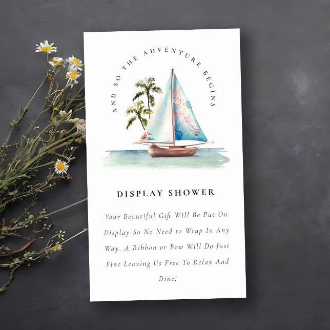 Cartão De Informações Velero Azul Turquesa Exposição de Palma Chuveiro B (Criador carregado)