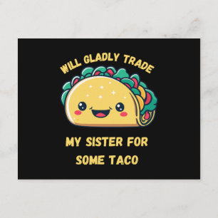 Cartão De Informações Venderia Minha Irmã por Tacos