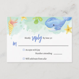 Cartão De Informações Verão sob a resposta RSVP Chá de fraldas do mar