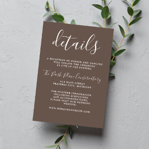 Cartão De Informações Verdadeira Simplicidade 1 Champignons Chic Casamen