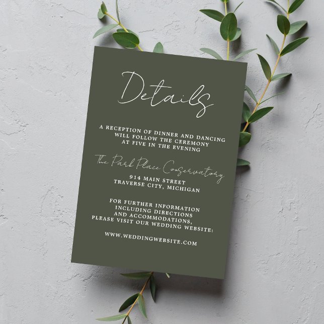 Cartão De Informações Verdadeira Simplicidade 3 Script Mínimo Verde Camo (Criador carregado)