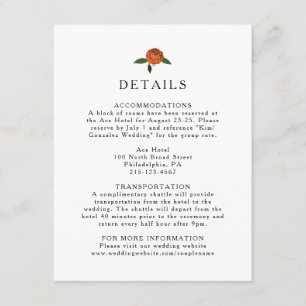 Cartão De Informações Verde Botânico, Limões e Marigolds