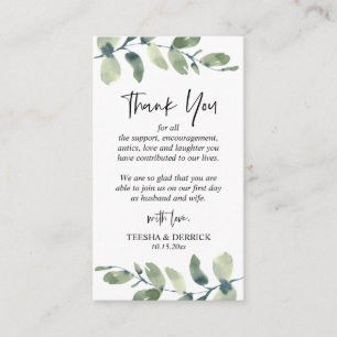 Cartão De Informações Verde Moderno, Casamento Obrigado