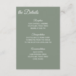 Cartão De Informações Verde Salvia e Detalhes Brancos