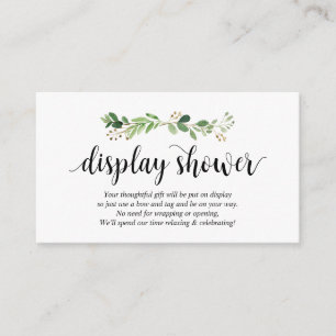 Cartão De Informações Verde, Script preto moderno, Chá de exibição