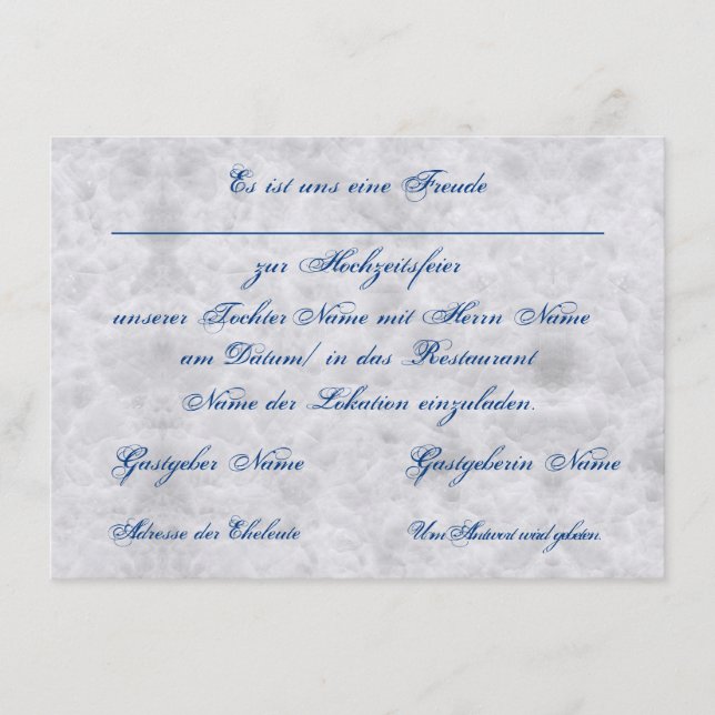 Cartão De Informações Vermählung Einladung zur Hochzeit Bekanntgabe (Frente)