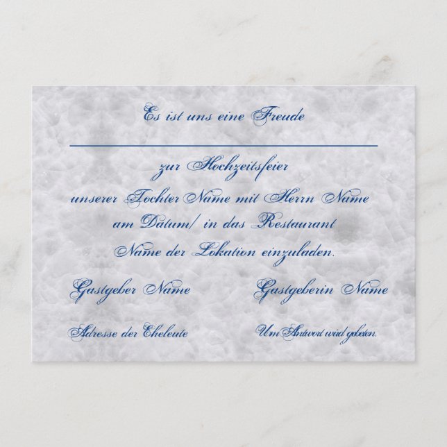 Cartão De Informações Vermählung Einladung zur Hochzeit Bekanntgabe (Frente)