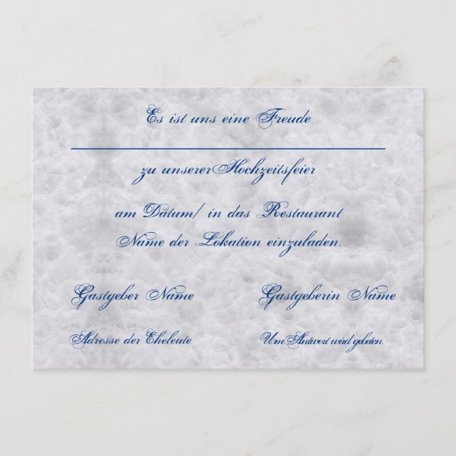 Cartão De Informações Vermählung Einladung zur Hochzeit Bekanntgabe (Frente)