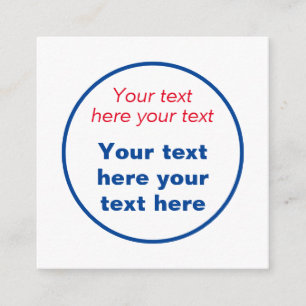 Cartão De Informações Vermelho Azul Branco Seu Texto Aqui Substitua O Sl