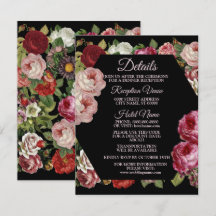 Vermelho Rústico Rosa Floral Verde Detalhe Preto