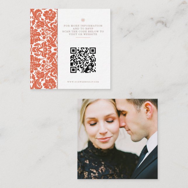 Cartão De Informações Verona Sunset Wedding QR (Frente/Verso)