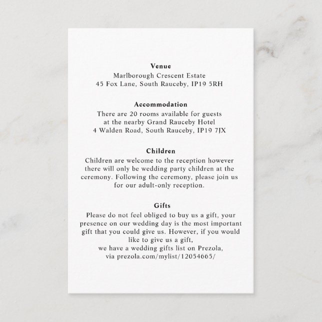 Cartão De Informações Verruga de Monogramas Botânicos Florais Elegantes  (Frente)