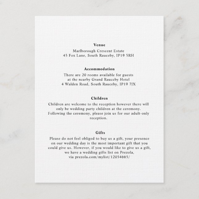 Cartão De Informações Verruga de Monogramas Botânicos Florais Elegantes  (Frente)