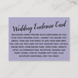 Cartão De Informações Versátil Personalizado Simples Casamento Secundári