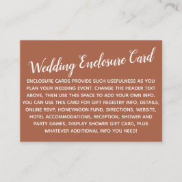 Cartão De Informações Versátil Personalizado Simples DIY Casamento Terra