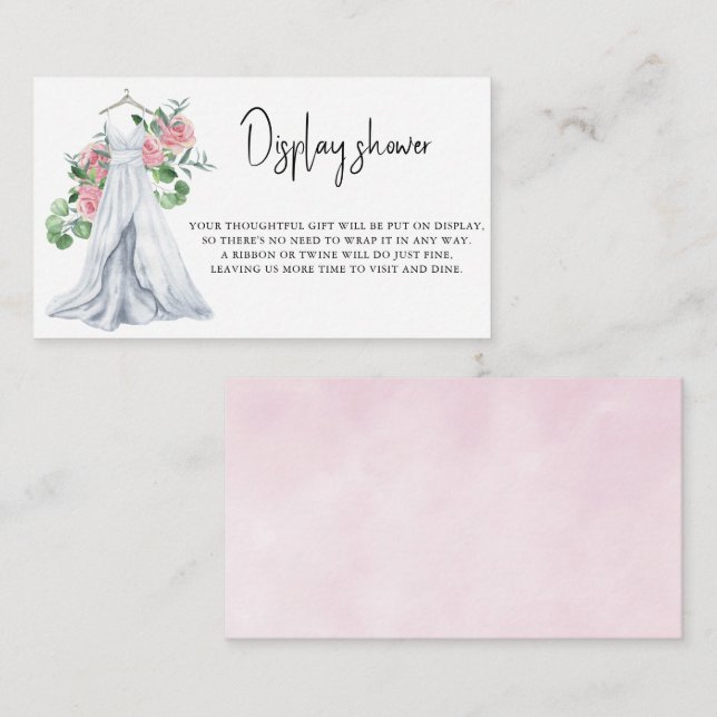 Cartão De Informações Vestido de noiva com flores - Exposição Chá (Frente/Verso)