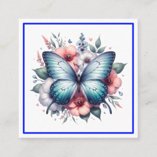 Cartão De Informações Vibrant Butterfly Floral Bouquet Art-96283
