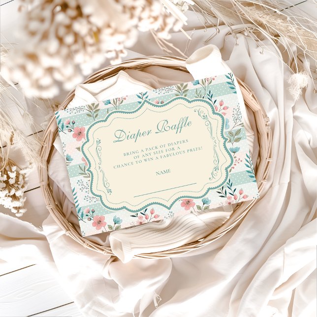 Cartão De Informações Victorian Rose Lattice Diapper Raffle (Criador carregado)