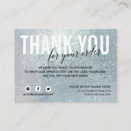 Cartão De Informações Vidro azul OBRIGADO PELA SUA ORDEM SOCIAL