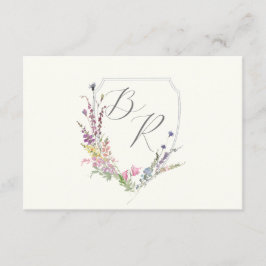 Cartão De Informações Vidro de Cesto de Flores Selvagem