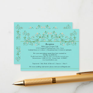 Cartão De Informações Vine Heart Trellis no Blue Enclosure Card