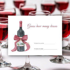 Cartão De Informações Vinho antes dos votos Quantos beijos jogo nupcial