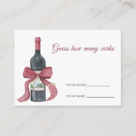 Cartão De Informações Vinho antes dos votos Quantos rolhas jogo nupcial