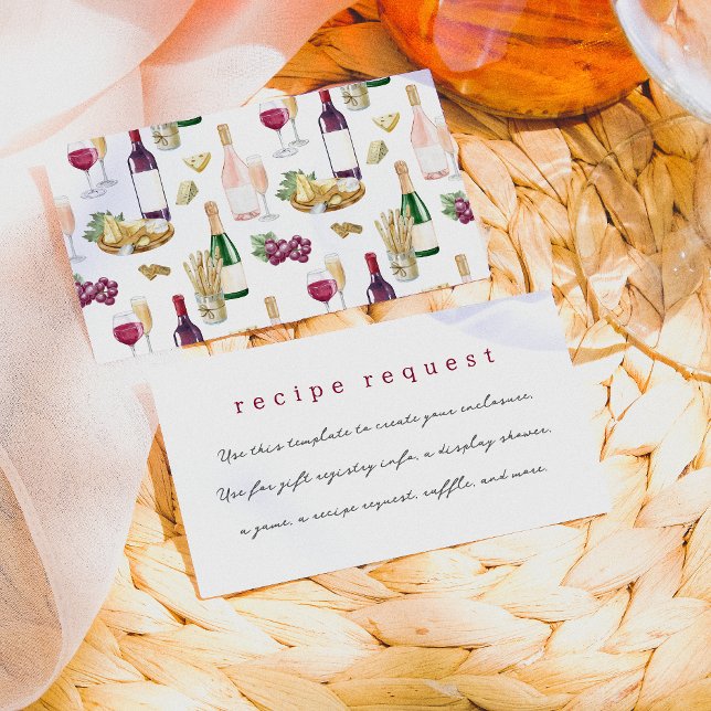 Cartão De Informações Vino Antes Do Chá de panela De Vinhos (Card Front & Back Mock-up)