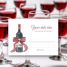 Cartão De Informações Vino before Vows Bridal shower Date night ideas