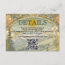 Cartão De Informações Vintage Art Nouveau Deco Código QR Detalhes de Cas